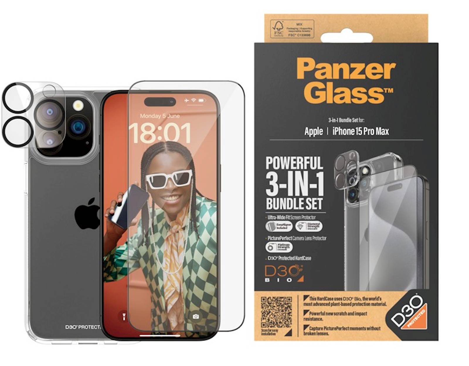 Bundle PanzerGlass iPhone 15 Pro Max